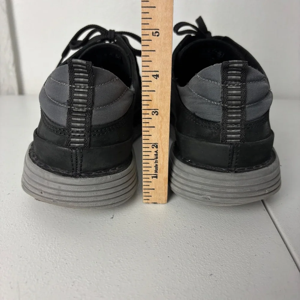 Clarks Mens Brahnz Black Leather Oxford Sneakers 8.5 Gorpcore Tech Casual Shoes